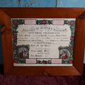 Lot 032 - Antique Hand Colored Lithograph Record Of Birth And Baptism For Horace Abiah Blouch, 1863