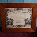 Lot 033 - Antique Hand Colored Lithograph Record Of Birth And Baptism For Melissa, 1866