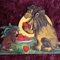 Lot 062 - Vinatge Mechanical Valentine, Lion Eating Apples With Monkey, Printed In Germany, Working Condition