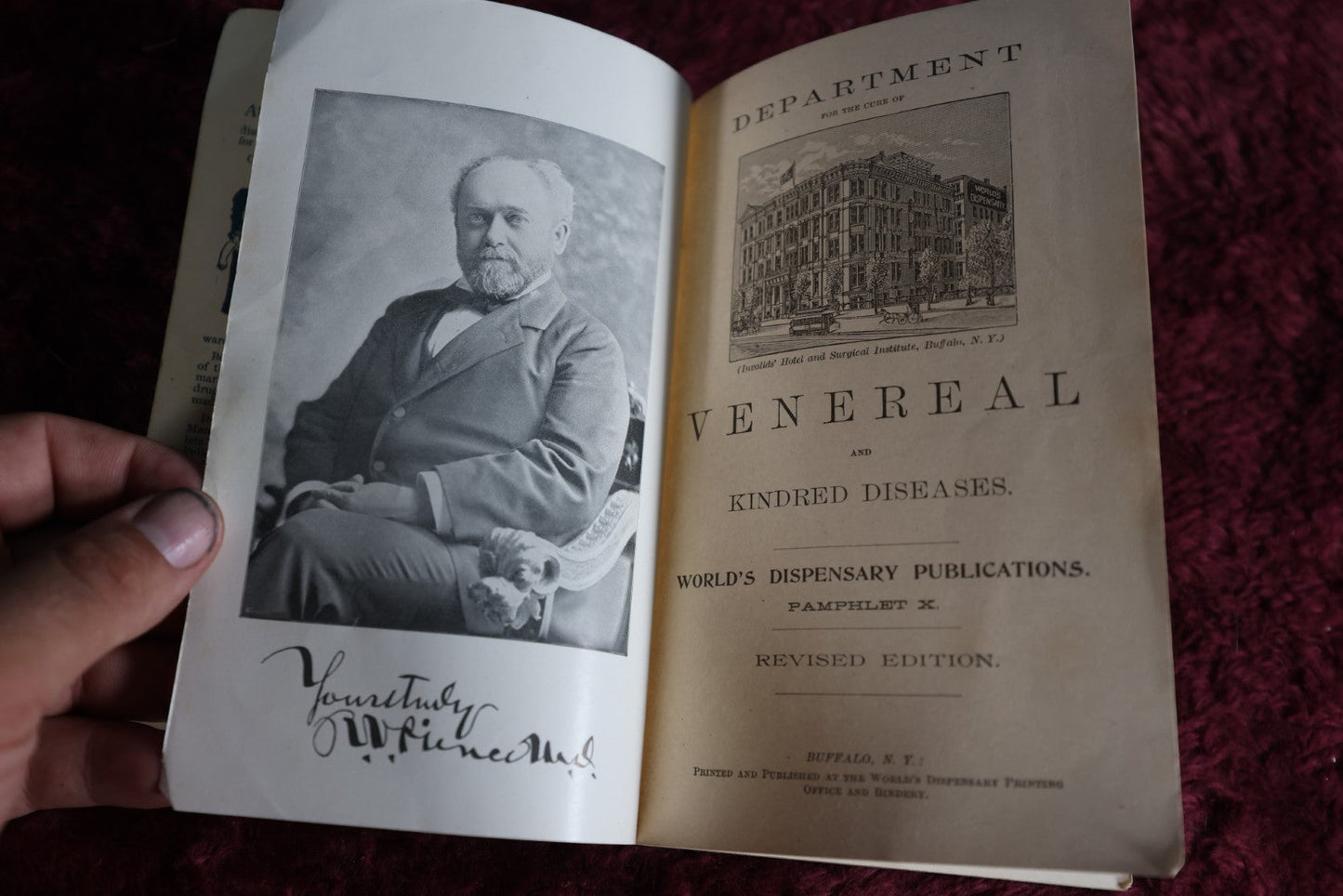Lot 064 - Antique Pamhlet X, Venereal Disases, Gonorrhea And Syphilis, Including Stricture Of The Urethra, By The World'S Dispensary Medical Association, Buffalo, N.Y.
