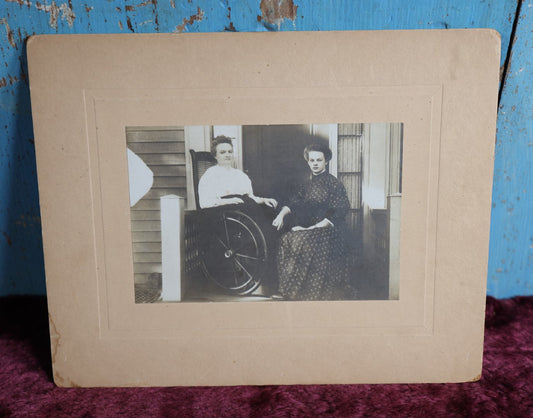 Lot 066 - Antique Boarded Photo Of Woman In Wheelchair, And Other Woman