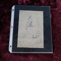 Lot 069 - Antique Grouping Of Circa 1875 Pencil Sketches, Organized Neatly Into A Makeshift Book, Women, Dogs, Shows, Initialed Signature