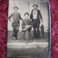 Lot 101 - Tintype Of Three Men Smoking, Holding Umbrella