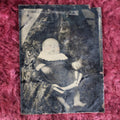 Lot 102 - Hidden Mother Tintype With Baby, Mother Under Paisley Shawl