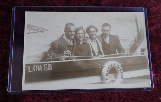 Lot 108 - Antique Rppc Real Photo Postcard Of People At Coney Island #1