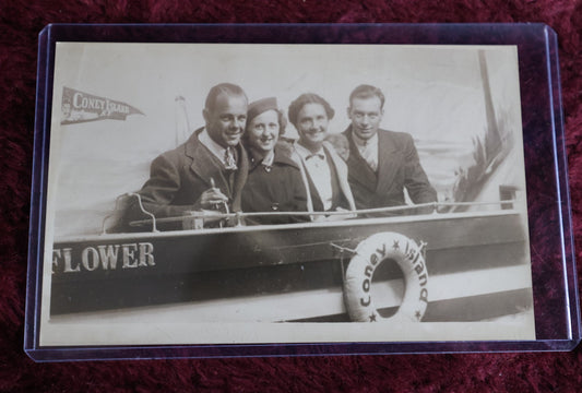 Lot 109 - Antique Rppc Real Photo Postcard Of People At Coney Island #2