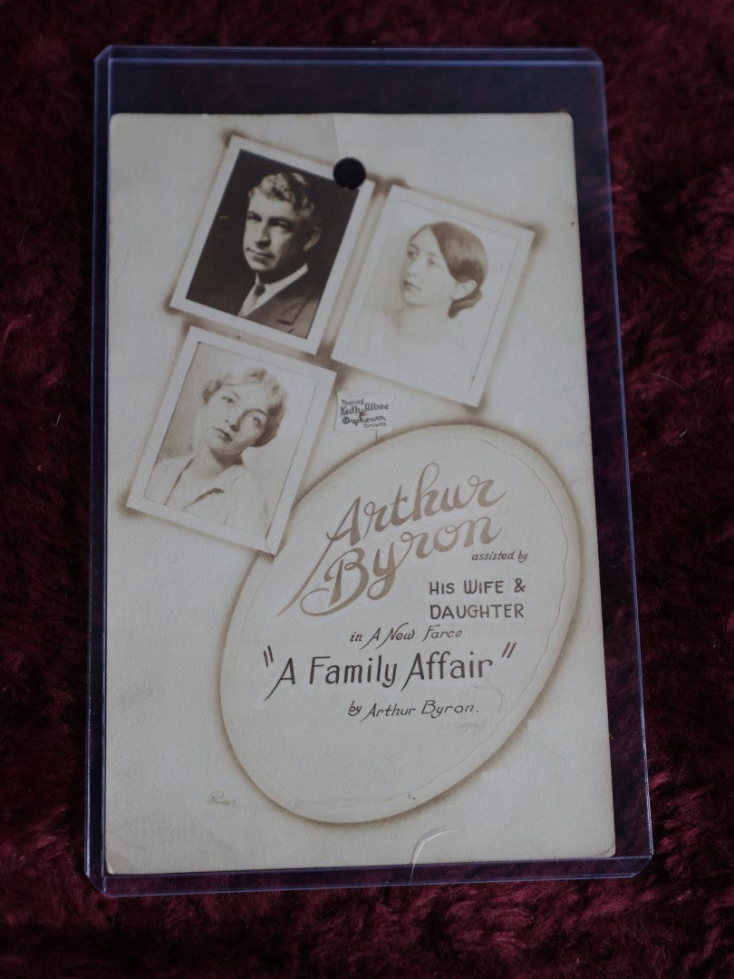 Lot 113 - Antique Postcard Advertising "A Family Affair" Movie By Arthur Byron