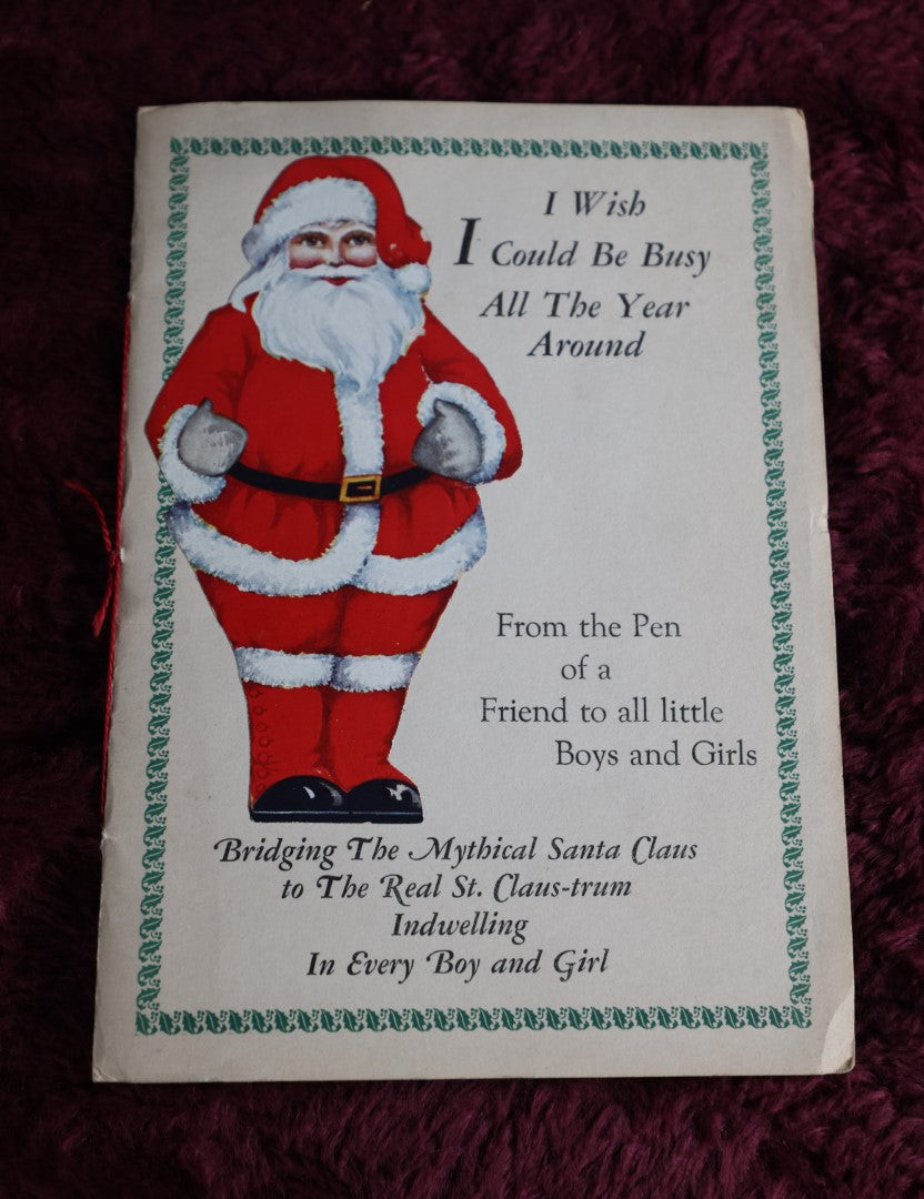 Lot 115 - Vintage Christmas Santa Claus Pamphlet, Copyright 1931, Boston, Massachusetts