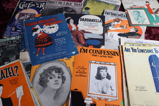 Lot 120 - Large Grouping Of Antique Sheet Music, Fun Covers, One Lot One Money