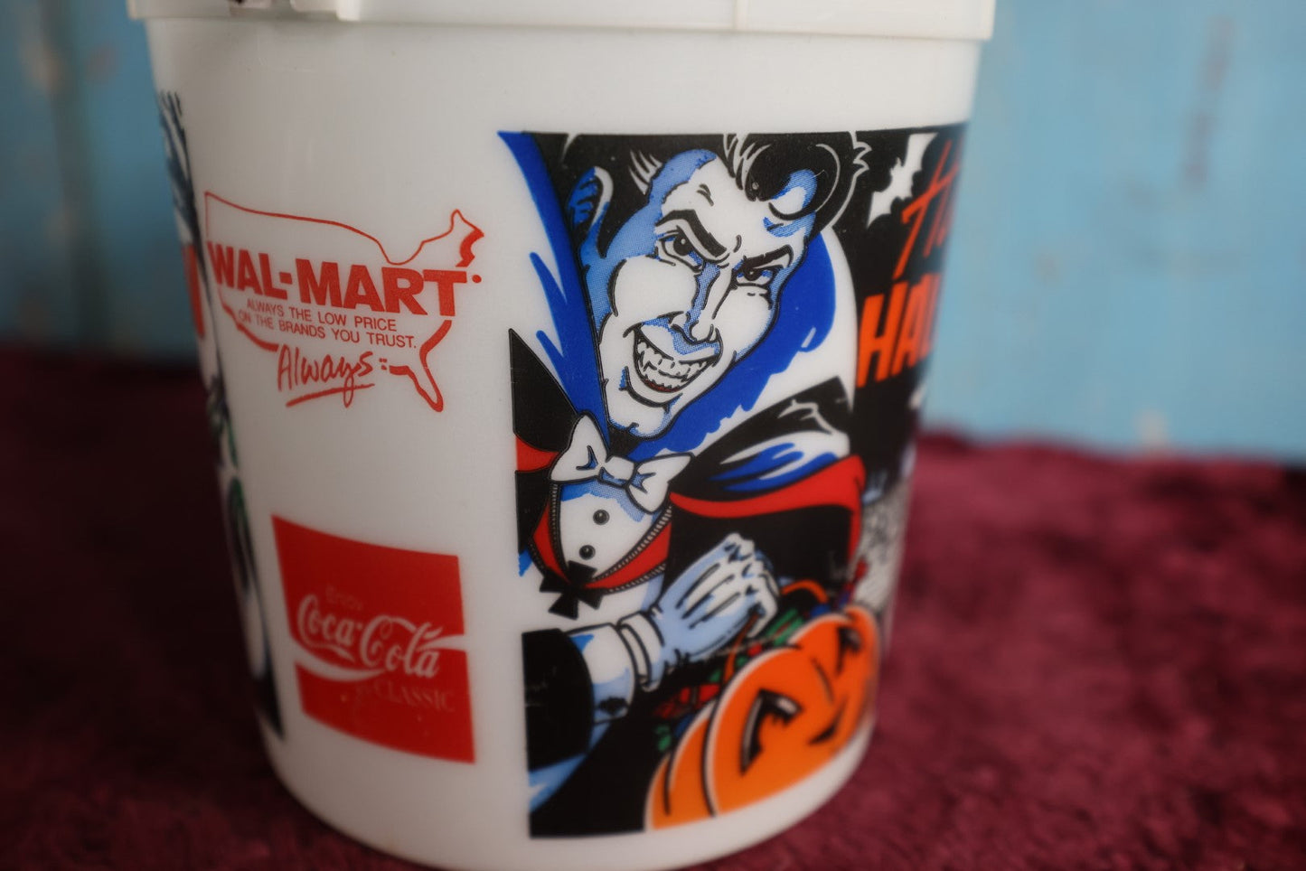 Lot 136 - Vintage Glow In The Dark Wal Mart And Coca Cola Promotional Halloween Candy Pale, Plastic