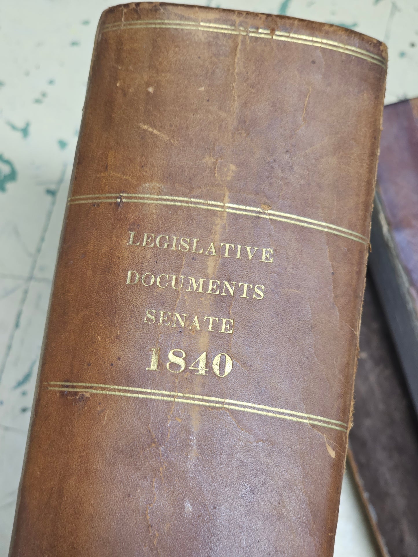 Grouping of Six 1840s Leather Bound Massachusetts Law Books from the Personal Library of American Politician David Henshaw (1791-1852), U.S. Secretary of the Navy Under President John Tyler