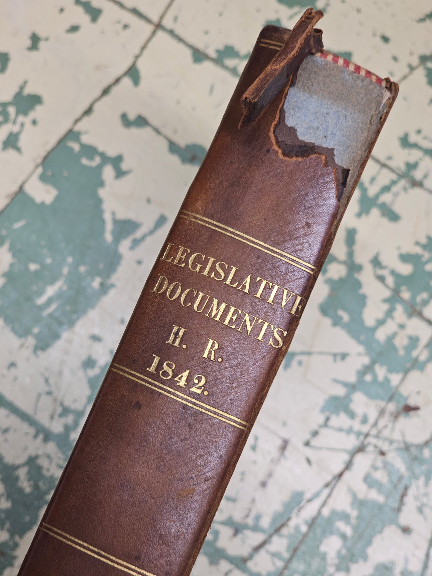 Grouping of Six 1840s Leather Bound Massachusetts Law Books from the Personal Library of American Politician David Henshaw (1791-1852), U.S. Secretary of the Navy Under President John Tyler