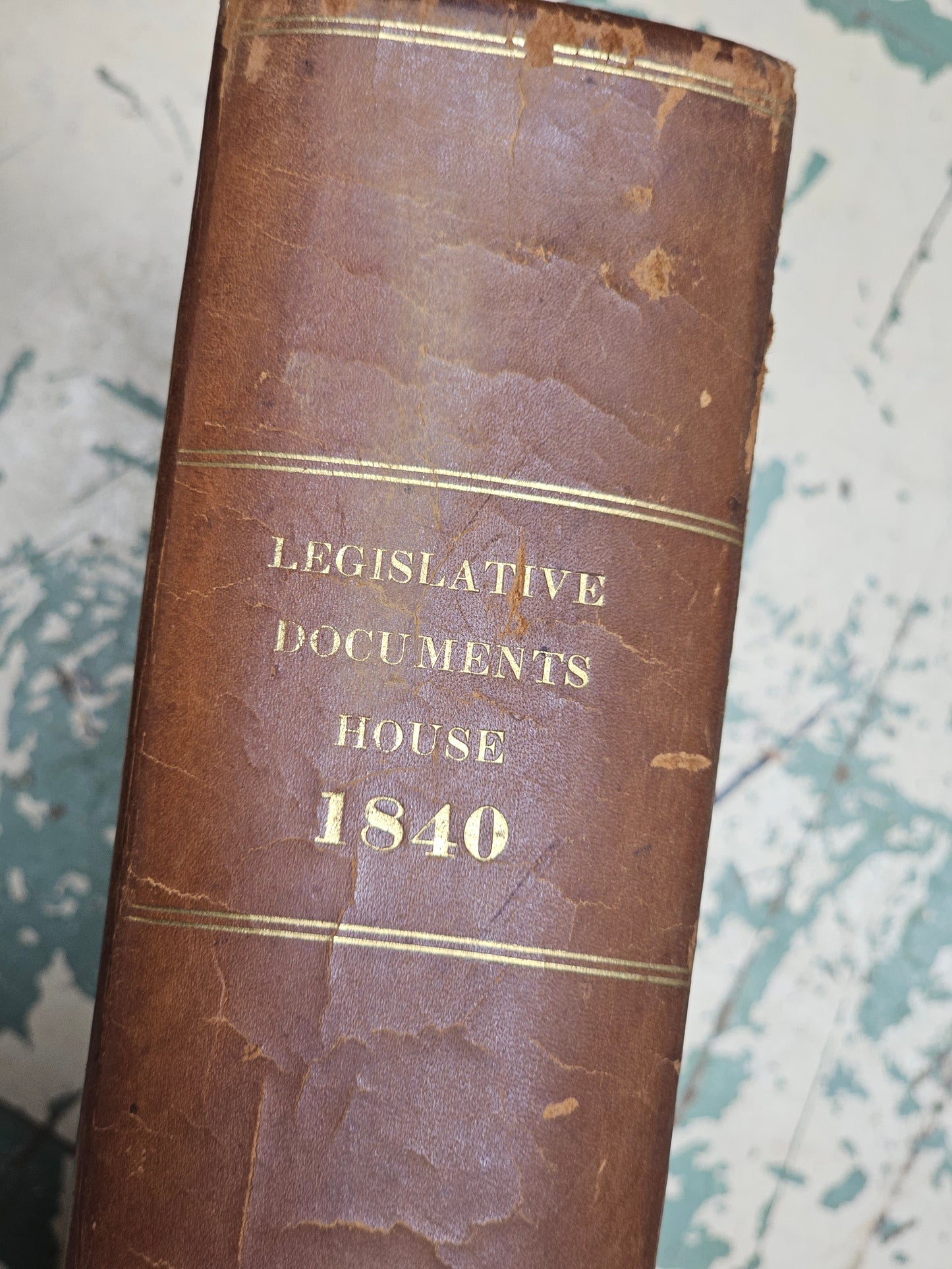 Grouping of Six 1840s Leather Bound Massachusetts Law Books from the Personal Library of American Politician David Henshaw (1791-1852), U.S. Secretary of the Navy Under President John Tyler