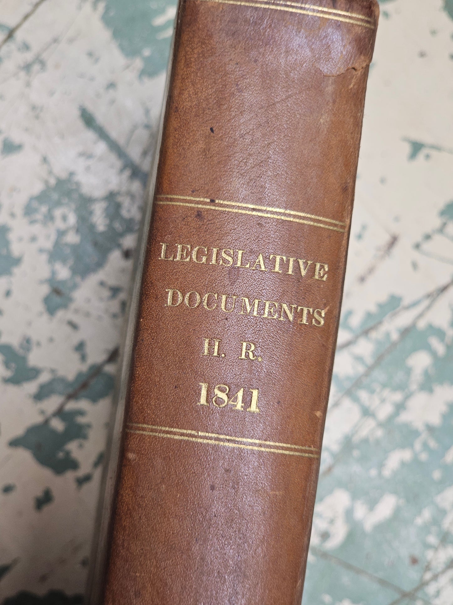 Grouping of Six 1840s Leather Bound Massachusetts Law Books from the Personal Library of American Politician David Henshaw (1791-1852), U.S. Secretary of the Navy Under President John Tyler