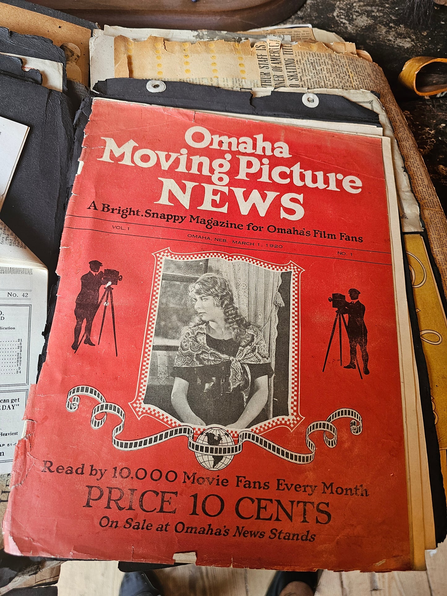 Massive 1920s Scrapbook, Midwestern USA, Ice Skating Photos, Athletics, Tons of Theater Programs, Huge and Packed, Pages Loose, Warped, Hundreds and Hundreds of Pieces