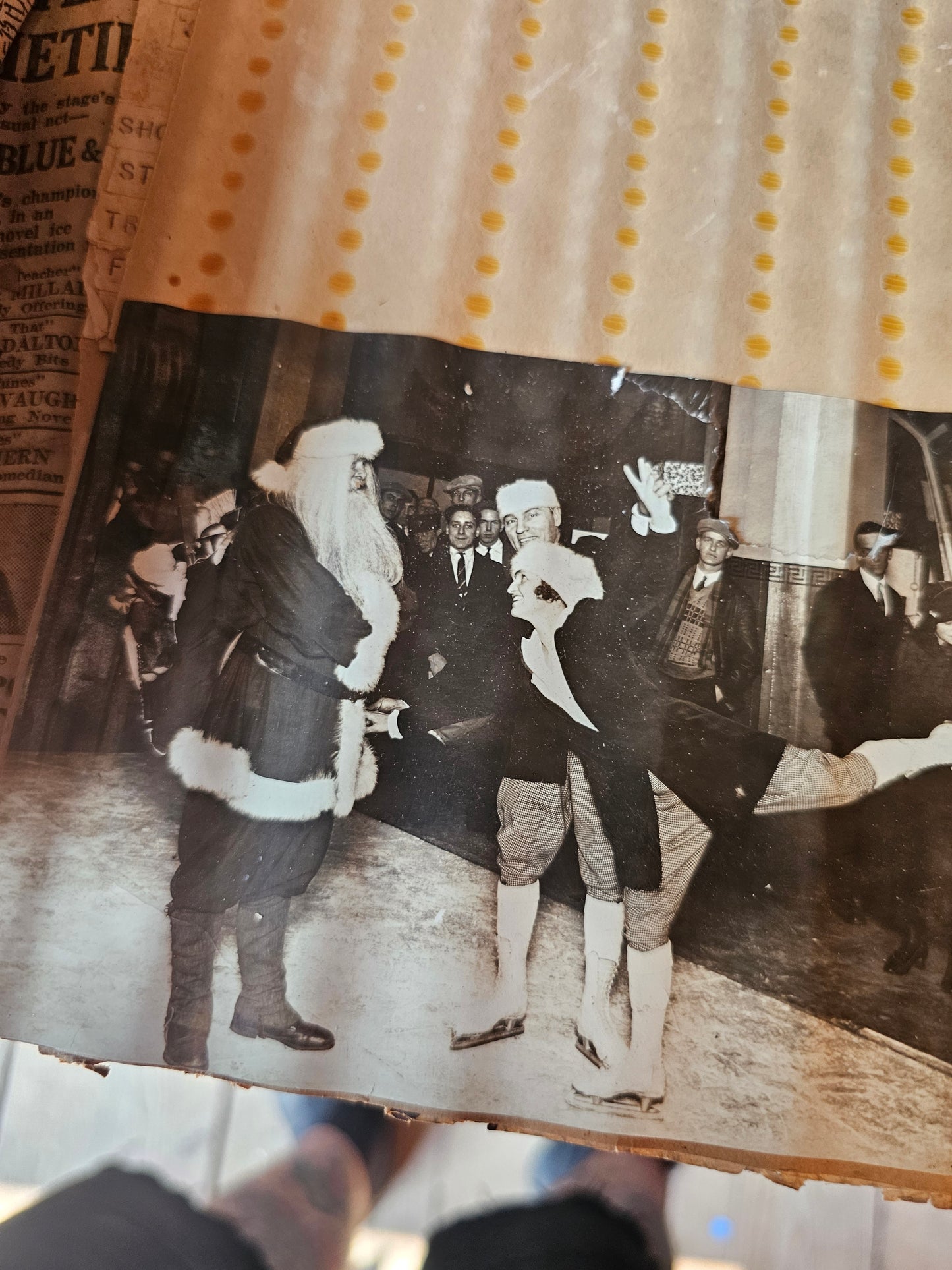 Massive 1920s Scrapbook, Midwestern USA, Ice Skating Photos, Athletics, Tons of Theater Programs, Huge and Packed, Pages Loose, Warped, Hundreds and Hundreds of Pieces