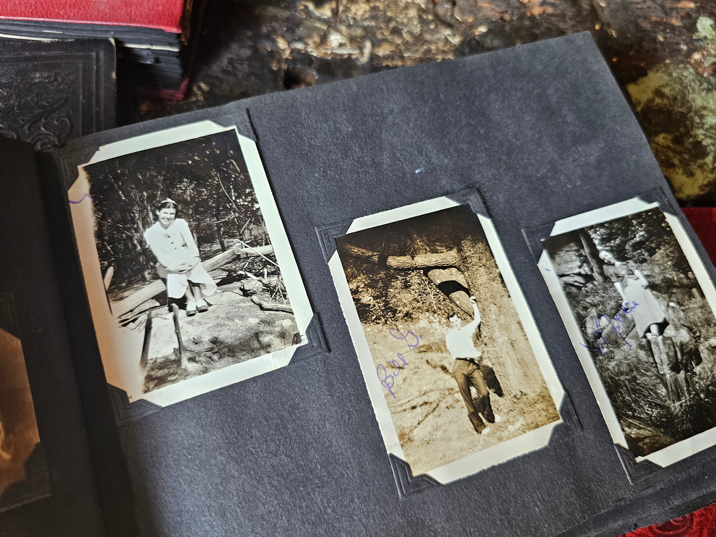 Grouping of Four 1920s-1940s Black and White Snapshot Photo Albums, Tons of Photos, Price is for All