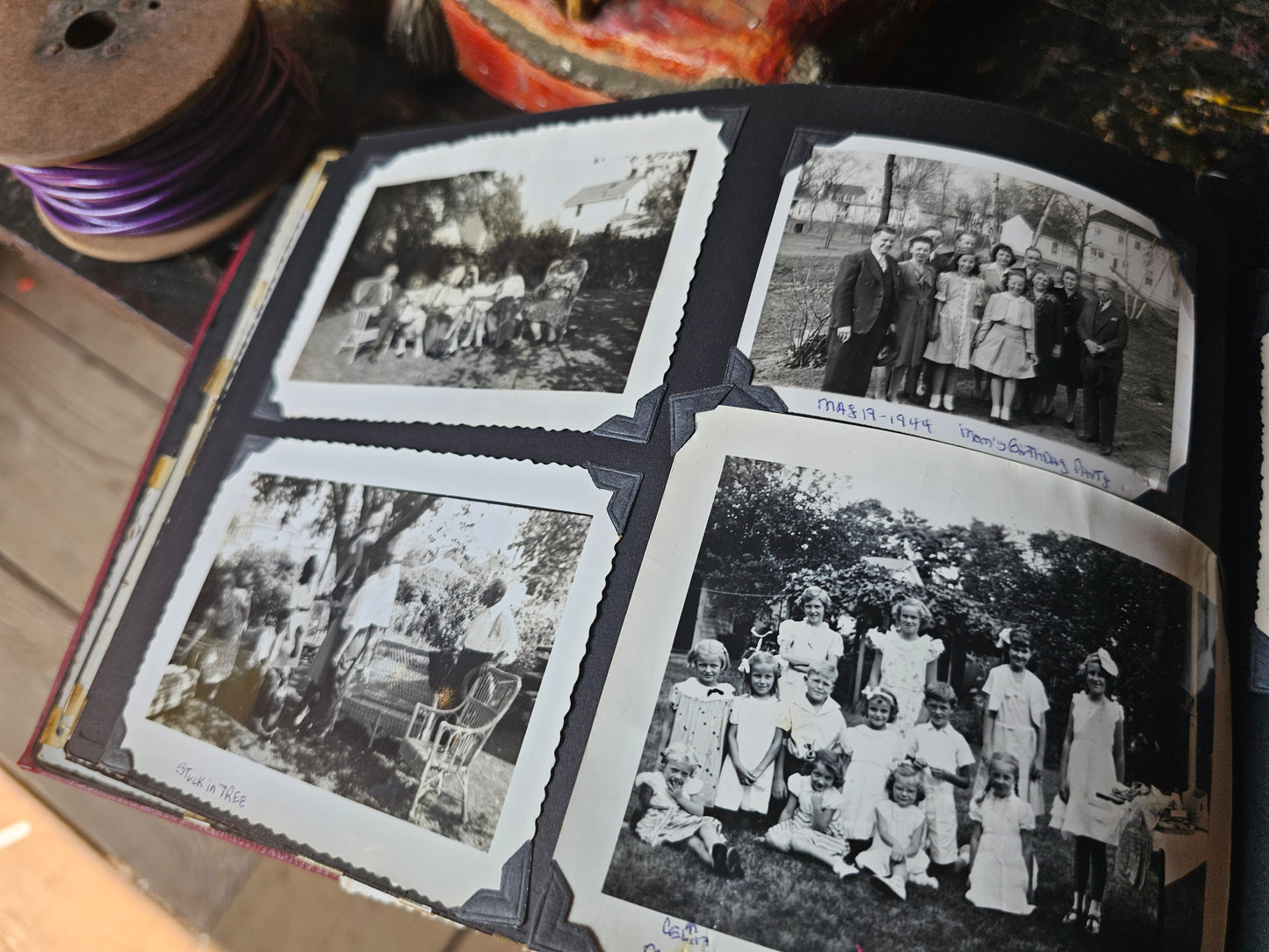 Grouping of Four 1920s-1940s Black and White Snapshot Photo Albums, Tons of Photos, Price is for All