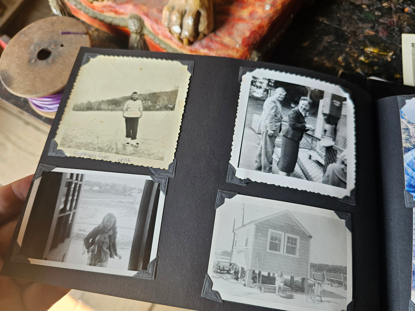 Grouping of Four 1920s-1940s Black and White Snapshot Photo Albums, Tons of Photos, Price is for All