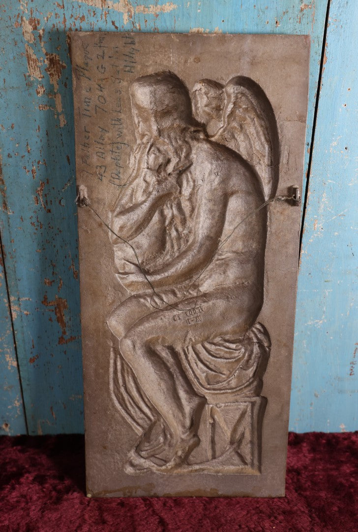 Lot 003 - Vintage Cast Metal Father Time Plaque, Alcoa Foundry, Possible Test Cast