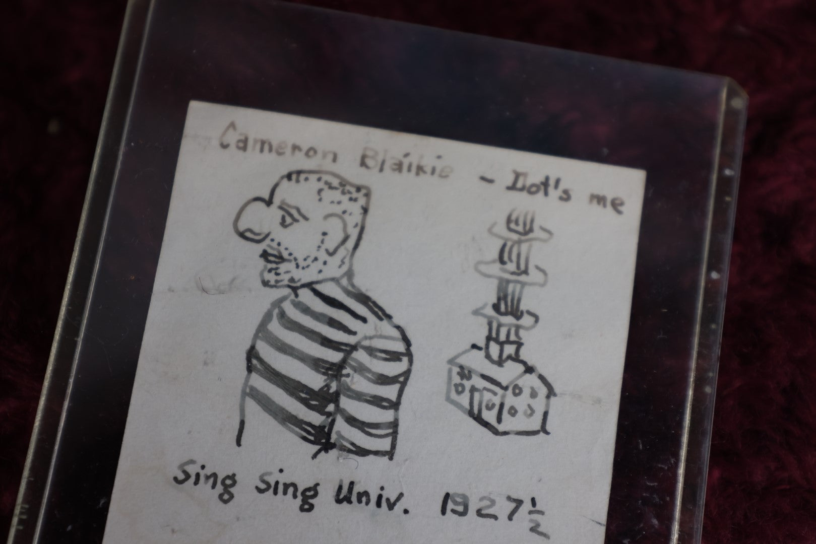 Lot 138 - Antique Prison Art Pen And Ink Drawing, Sing Sing University, 1927-1/2, Cameron Blaikie, Marked Wheaton College, Massachusetts On Back