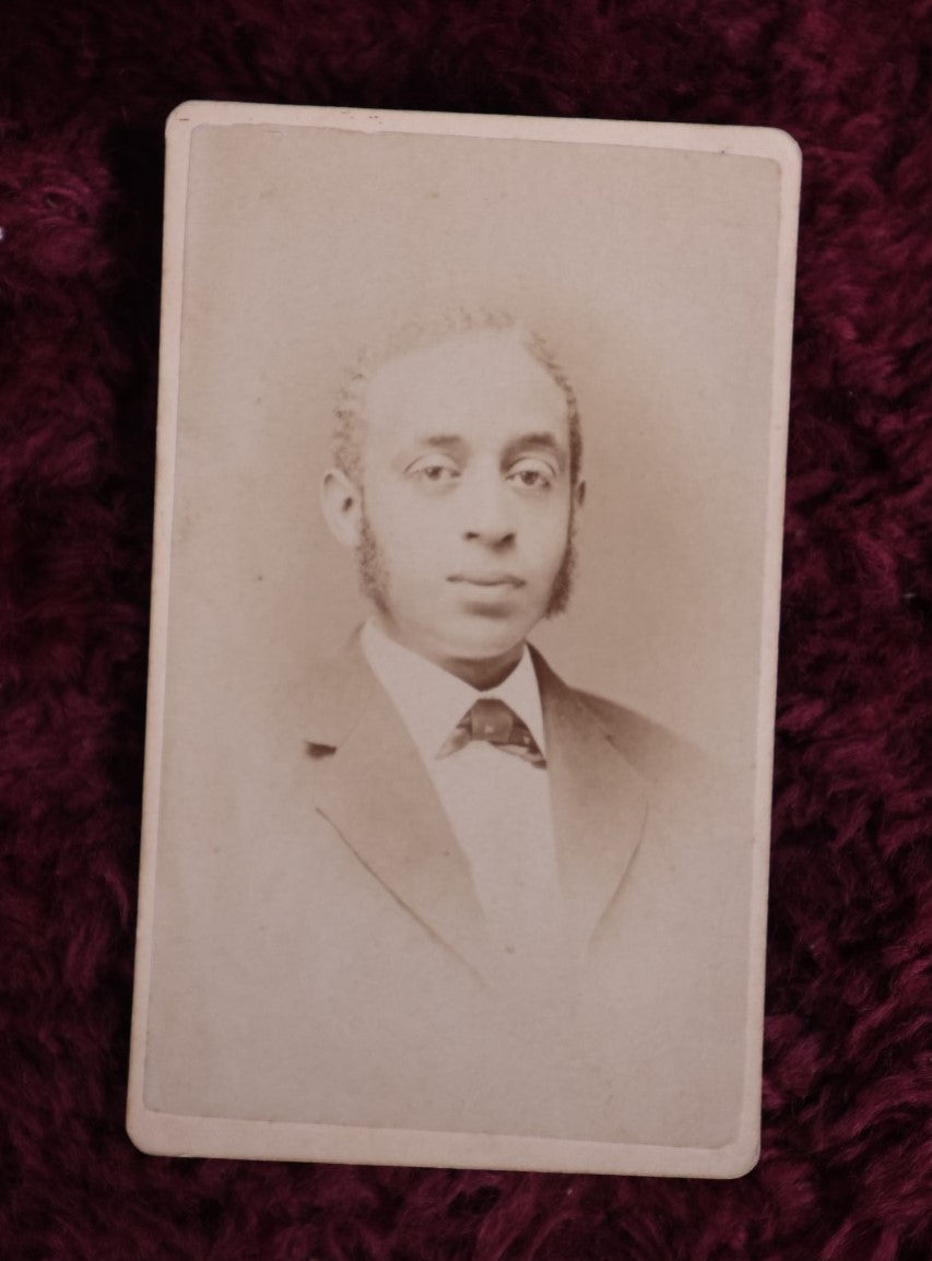 Lot 141 - Antique Cdv Photo Of Young Black Man, Identified As George Appleton, Dated 1876, Highland Gallery, 1051 Tremont Street, Boston