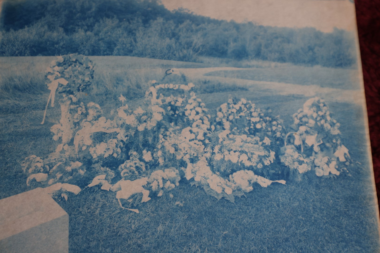 Lot 150 - Antique Cyanotype Photograph Of I.O.O.F. Odd Fellows Gravesite With Flowers