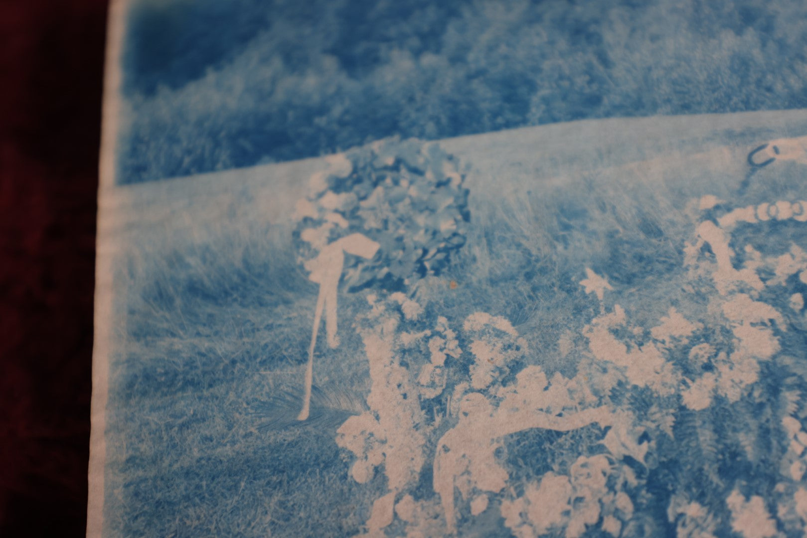 Lot 150 - Antique Cyanotype Photograph Of I.O.O.F. Odd Fellows Gravesite With Flowers