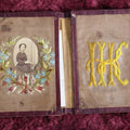 Lot 152 - Antique Hand Made Leather Billfold Wallet, Embroidered With Flowered And Monogrammed, Including Cdv Photo Of Woman, And Additional Folded Photo Of Woman'S Cabinet Card