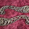 Lot 017 - Pair Of Antique Bridge Arms For Floor Lamp, Cast Iron, Left And Right, Sold As Pair