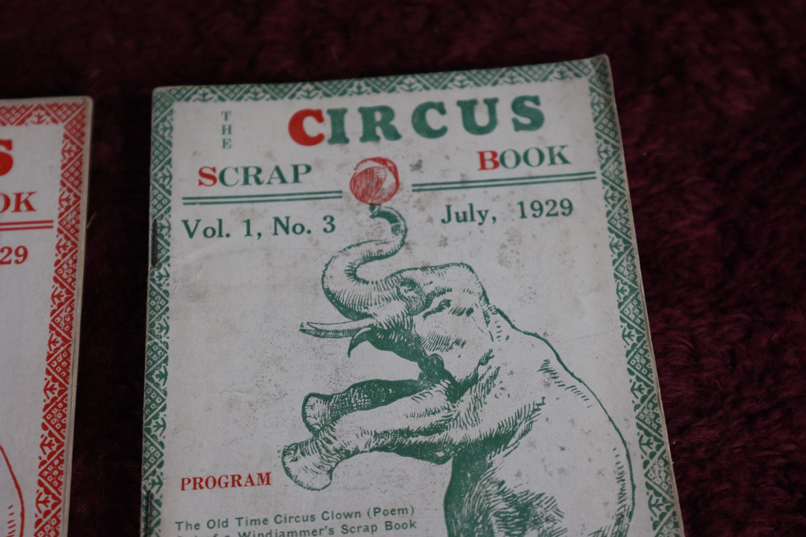 Lot 022 - Grouping Of Four Antique Circus Scrap Book Program Magazines, 1929-1931, Jersey City, N.J.