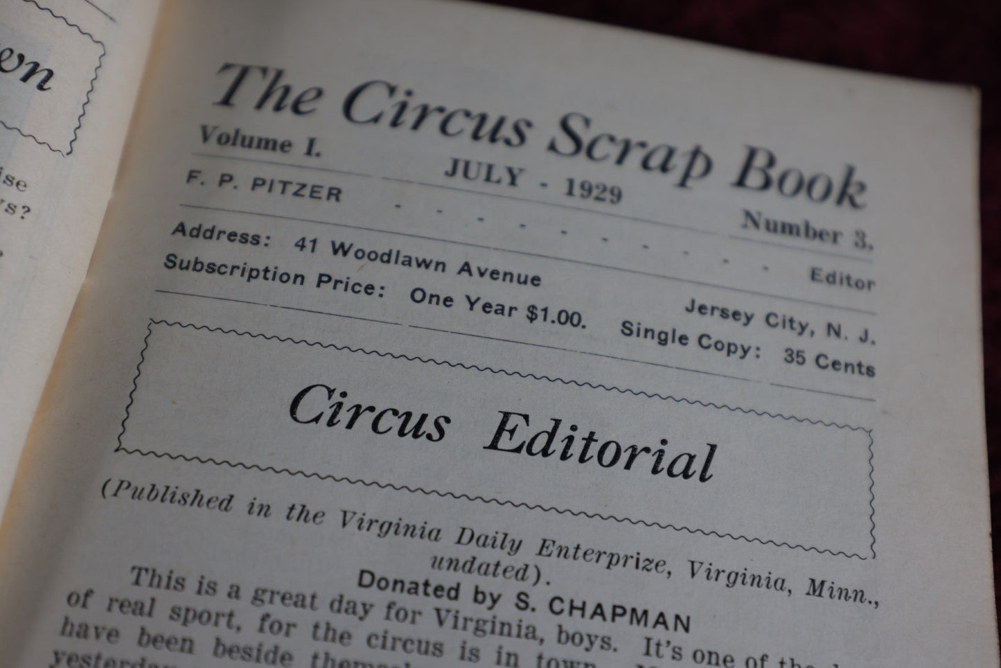 Lot 022 - Grouping Of Four Antique Circus Scrap Book Program Magazines, 1929-1931, Jersey City, N.J.