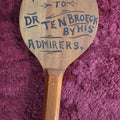 Lot 023 - Antique Folk Art Painted Table Tennis Paddle, "Presented To Dr. Tenbroeck By His Admirers," Found In Swanzey, N.H.