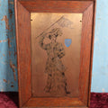 Lot 030 - Antique Copper Plaque With Gibson Girl, Yale Flag, Hebrew Shield, By The Wharff-Eaton Company, Sold By E.L. Glouskin, Diamonds, Watches, And Jewelry, New Haven, Connecticut