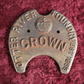 Lot 040 - Antique Crown Cast Iron Manufacturing Badge By Otter River Foundry, Established 1833