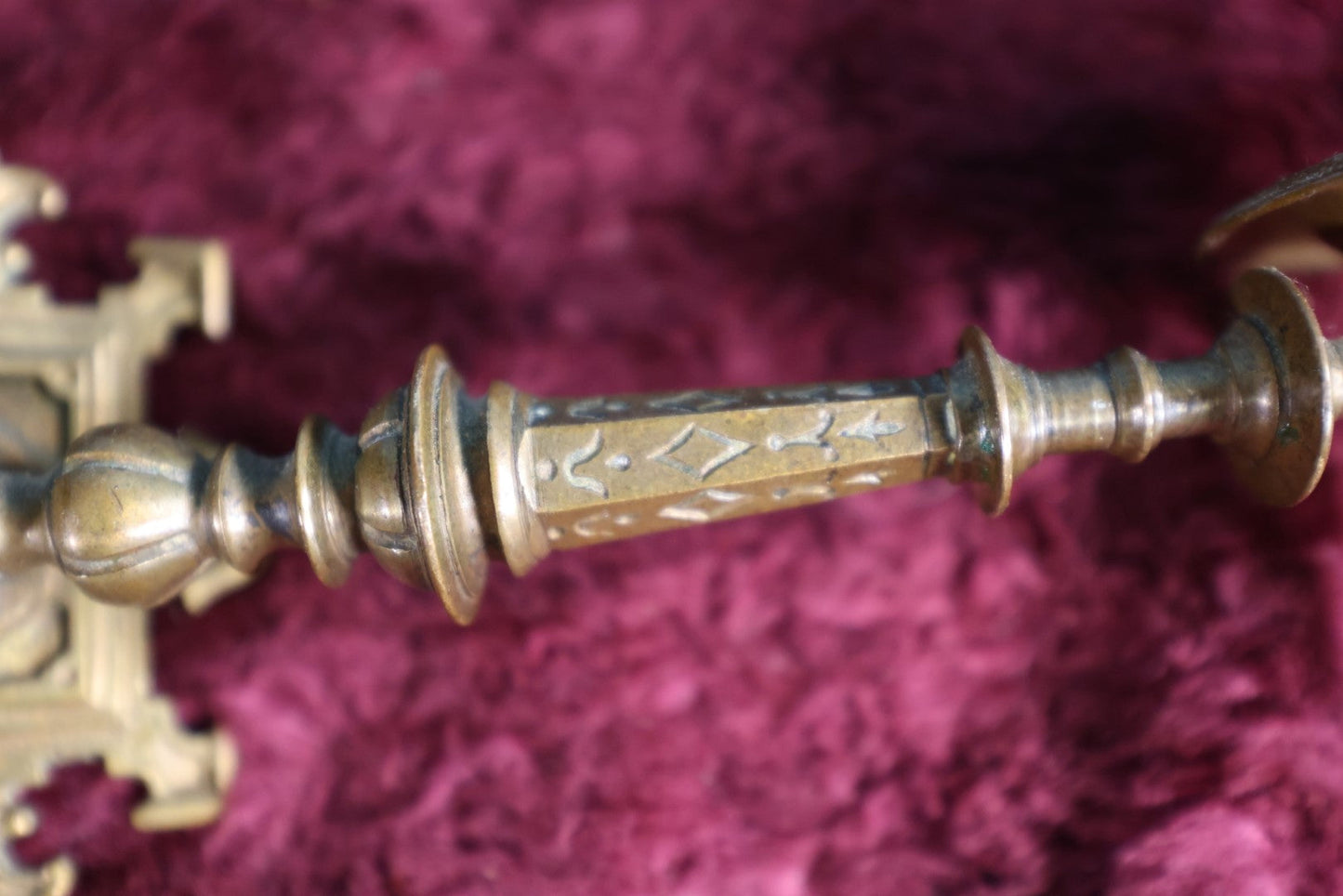 Lot 041 - Antique Brass Wall Mount Single Taper Candlestick Holder With Swinging Arm