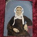 Lot 044 - Antique Hand Colored And Tinted Full Plate Tintype Photograph Of Old Woman