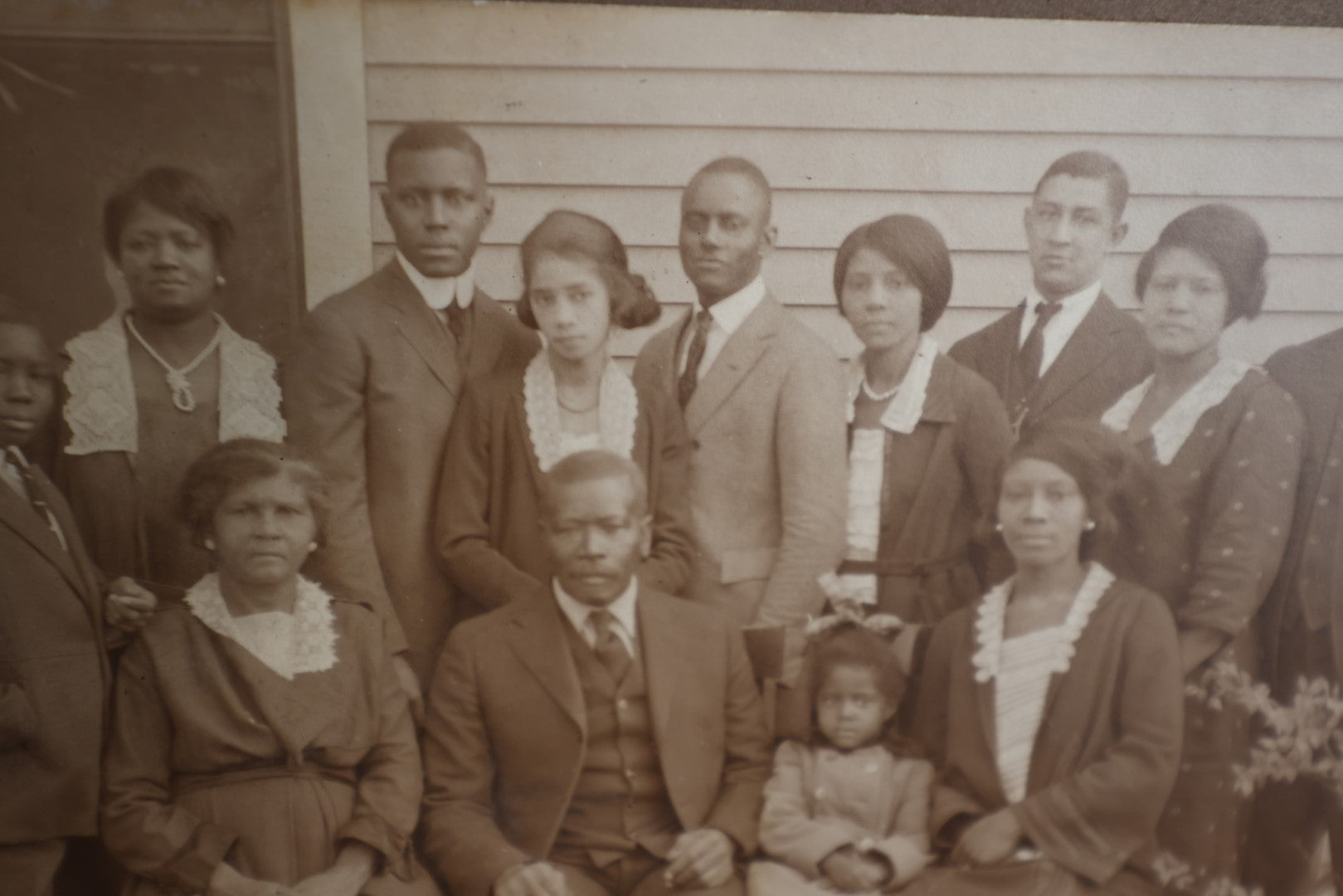 Lot 045 - Antique Boarded Photograph Of The Thompson Family, African American Family, Dated December 27, 1921, Location Unknown, Mrs. S.E. Thompson