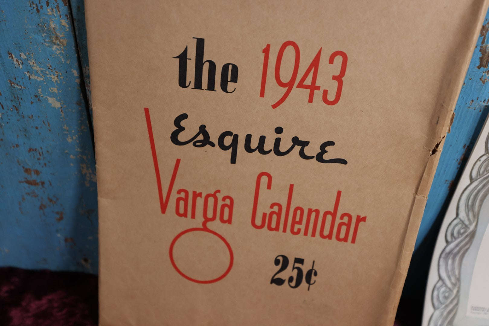 Lot 046 - Vintage 1943 Equire Varga Calendar With Pinups By Alberto Vargas, Complete, In Folder