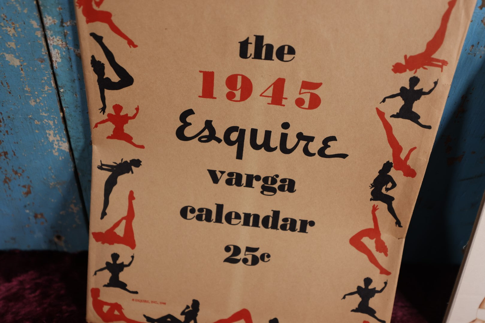 Lot 048 - Vintage 1945 Equire Varga Calendar With Pinups By Alberto Vargas, Complete, In Folder