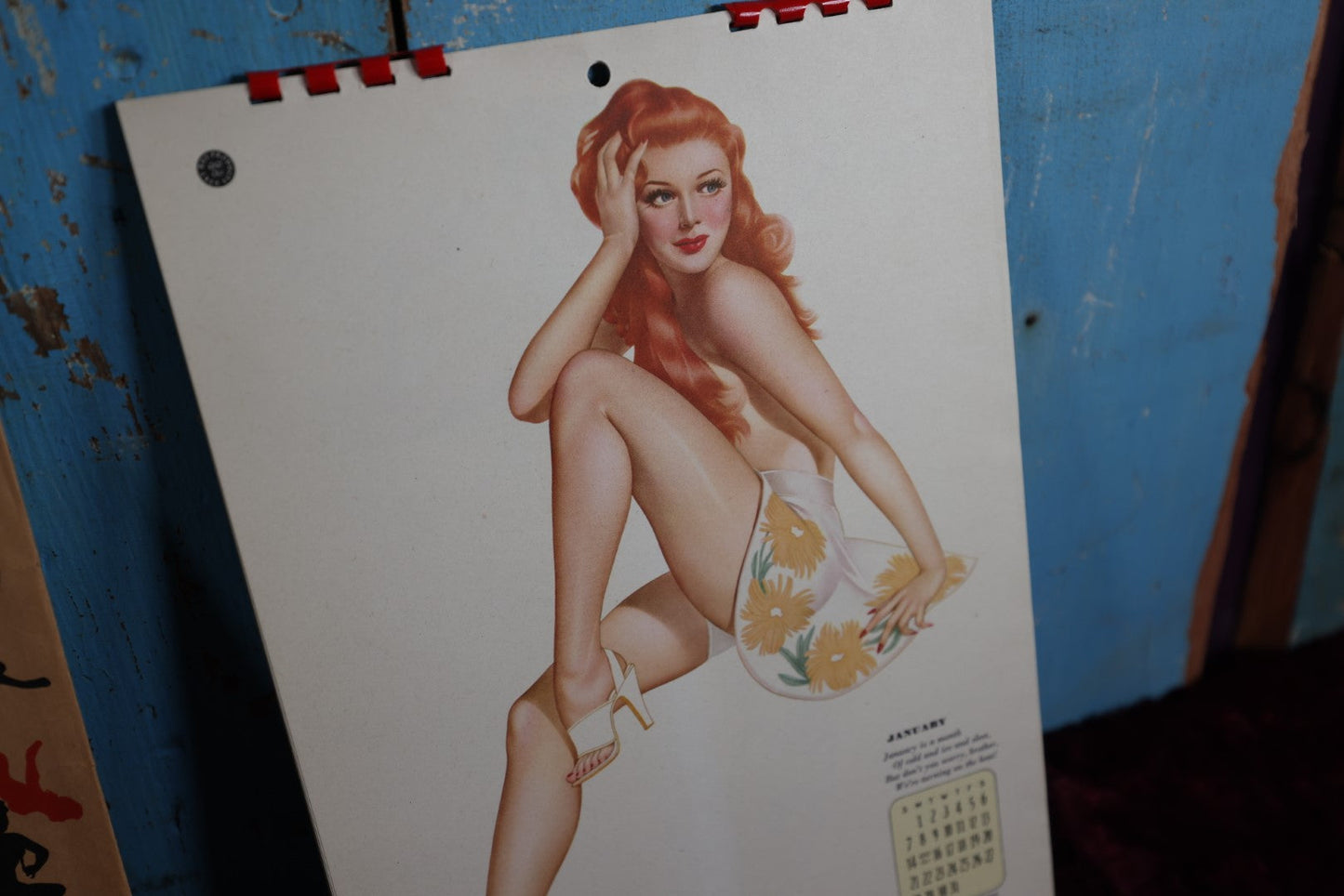 Lot 048 - Vintage 1945 Equire Varga Calendar With Pinups By Alberto Vargas, Complete, In Folder