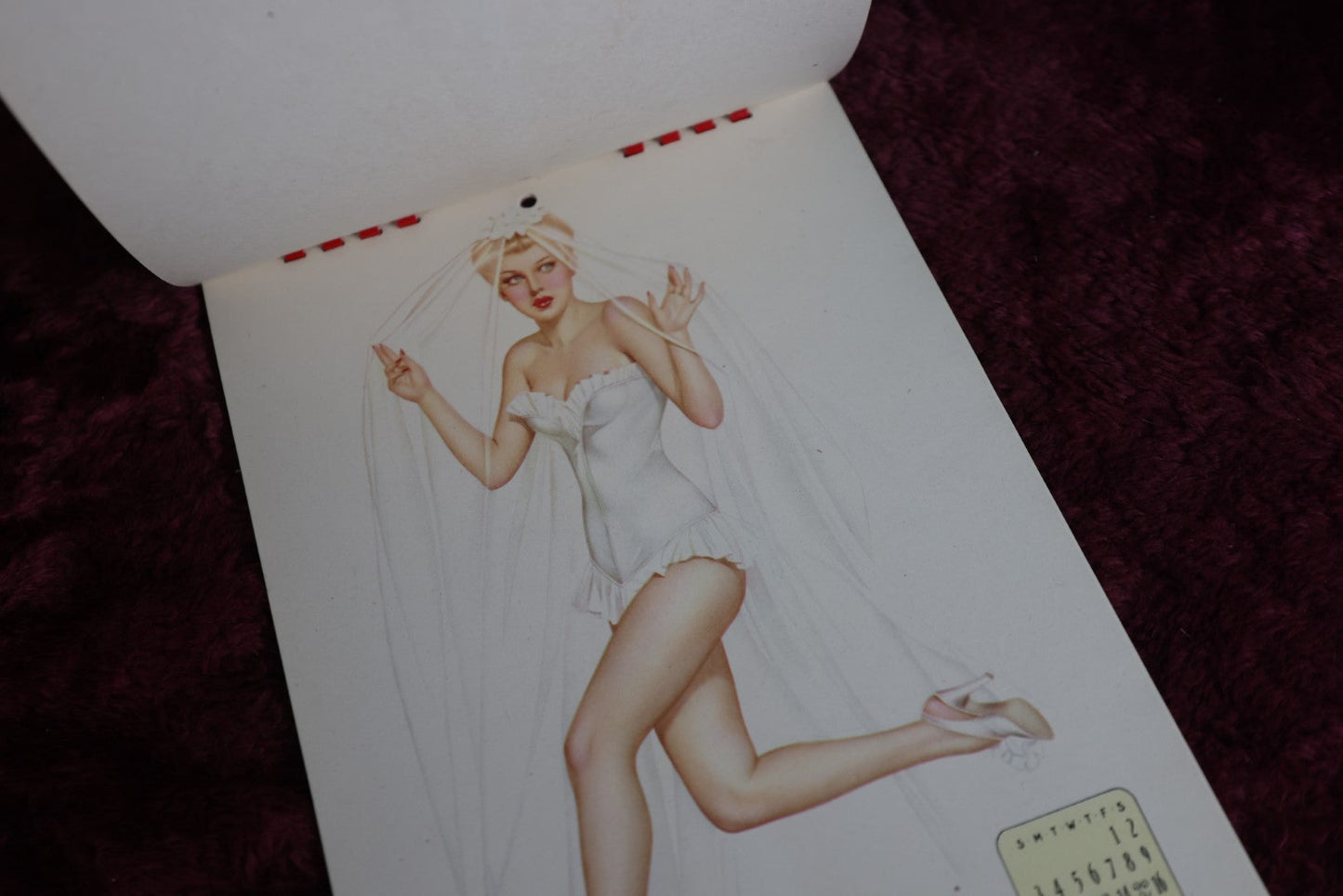 Lot 048 - Vintage 1945 Equire Varga Calendar With Pinups By Alberto Vargas, Complete, In Folder