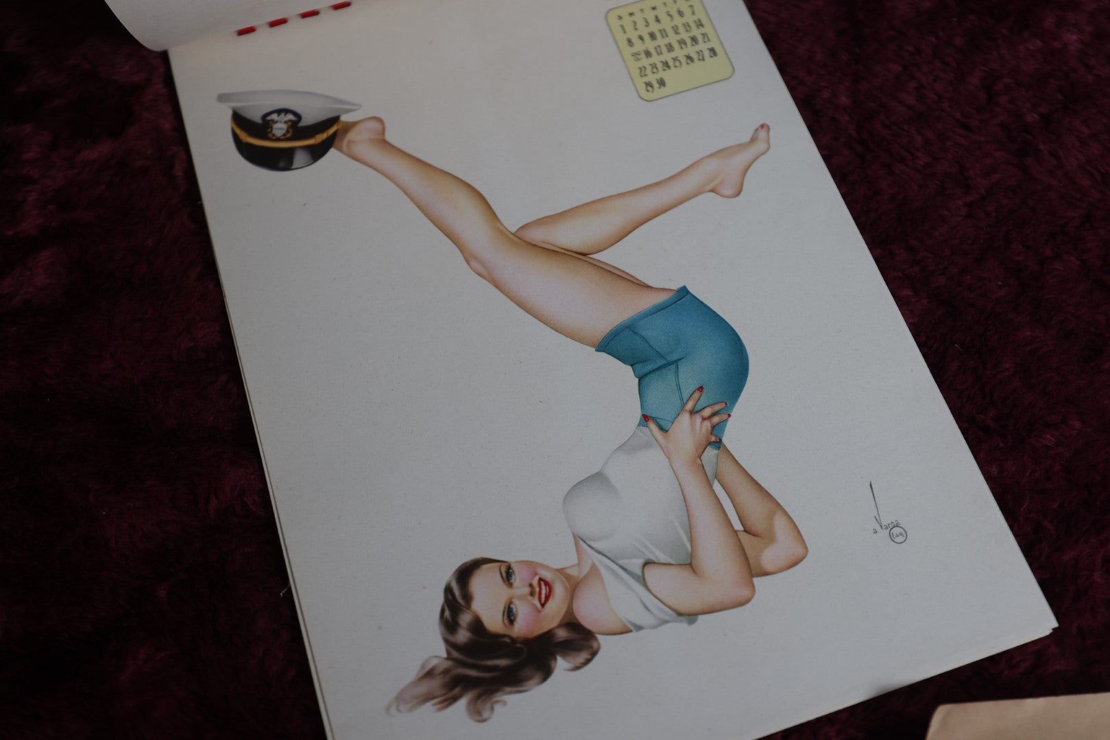 Lot 048 - Vintage 1945 Equire Varga Calendar With Pinups By Alberto Vargas, Complete, In Folder