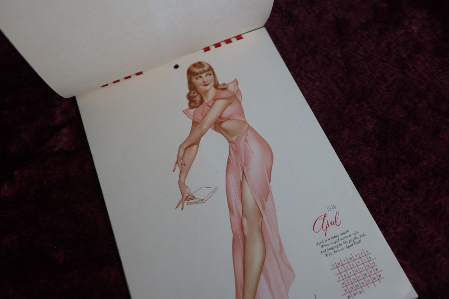 Lot 049 - Vintage 1946 Equire Varga Calendar With Pinups By Alberto Vargas, Complete, In Folder