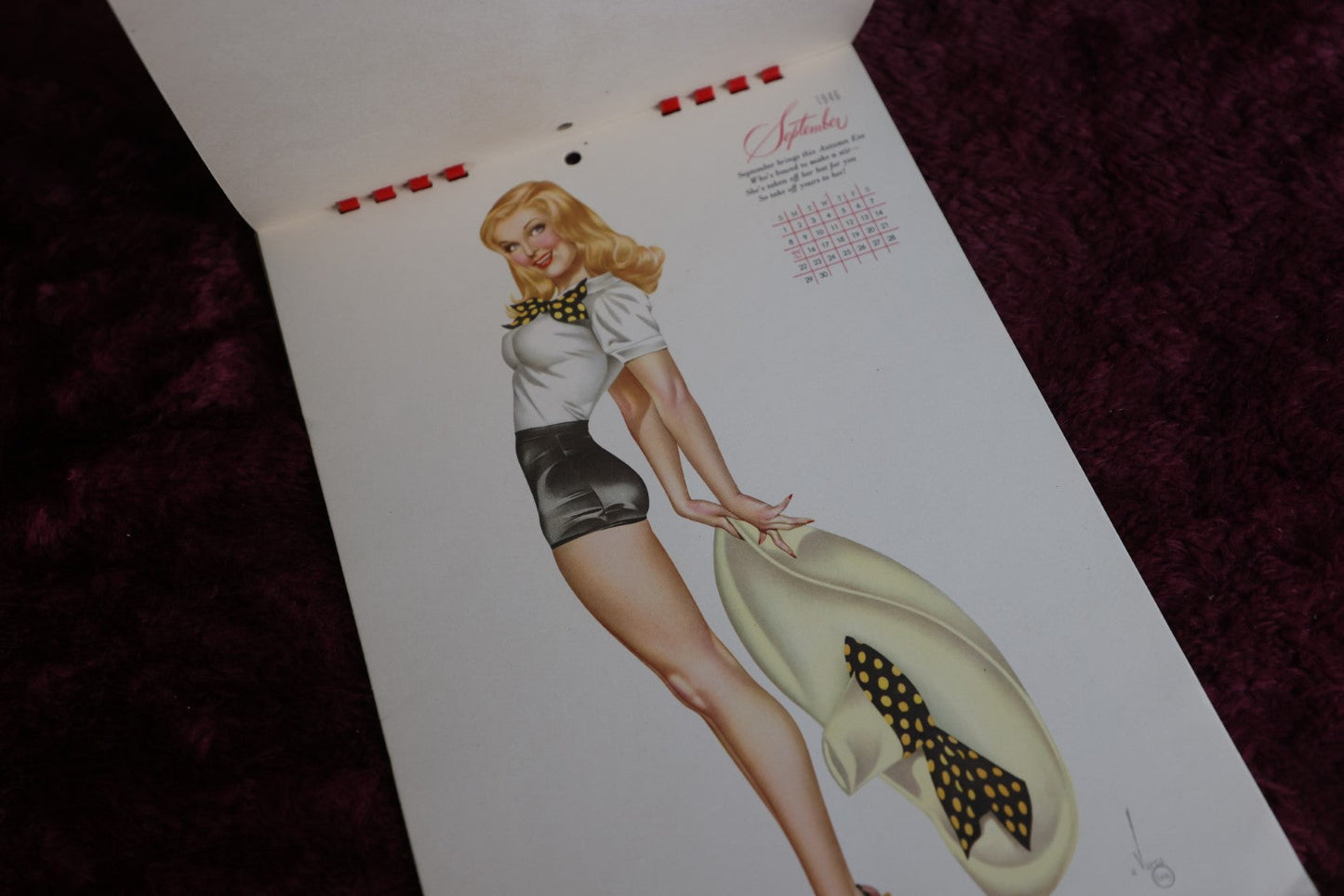 Lot 049 - Vintage 1946 Equire Varga Calendar With Pinups By Alberto Vargas, Complete, In Folder