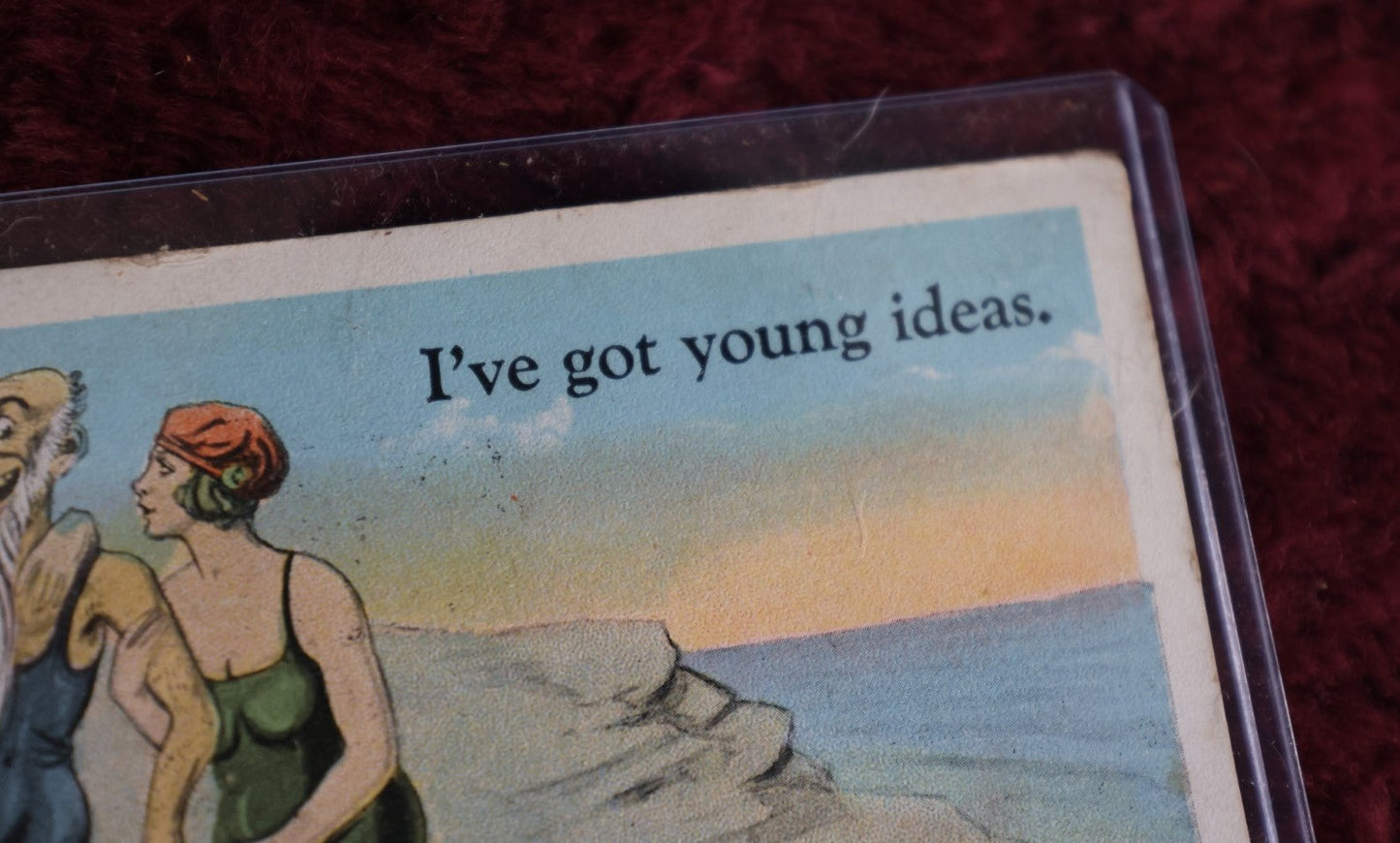 Lot 051 - Antique Naughty Novelty Postcard, Dirty Old Man, "I'Ve Got Young Ideas," Postmarked 1923