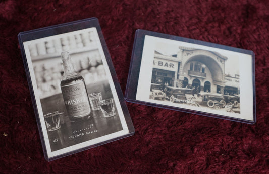 Lot 052 - Pair Of Antique Real Photo Postcards R.P.P.C. From Tijuana, Mexico, Bar & Tijuana Cafe, And Taylor Whiskey, Sold As Pair