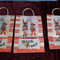 Lot 055 - Grouping Of Three Vintage Halloween Trick Or Treat Bags By Duro, Various Markings And Wear, Sold As Lot