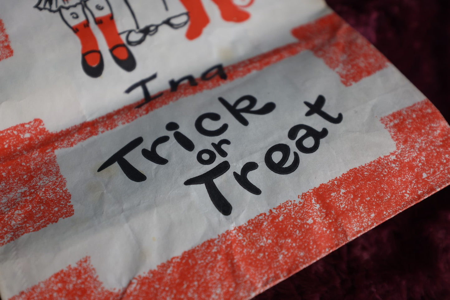 Lot 055 - Grouping Of Three Vintage Halloween Trick Or Treat Bags By Duro, Various Markings And Wear, Sold As Lot