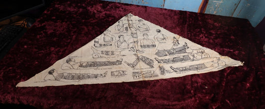 Lot 056 - Antique Vernaid Bandage, First Aid Handkerchief Sling Showing Different Uses, Design № 720438 Approved By Sir James Cantlie K.B.E. Fr.C.S